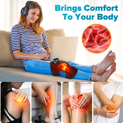 Cordless Thermal Knee Pad Knee Heating Massager Vibration Leg Arm Knee Joint Brace Muscle Relax Joint Brace Muscle Relaxation