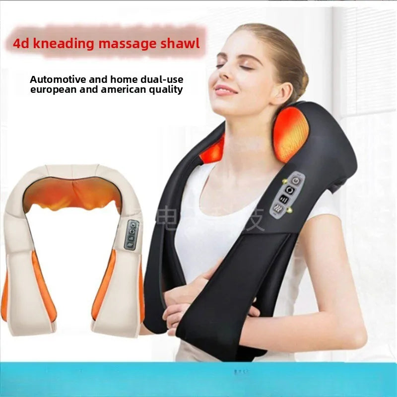 Kneading Massage Shawl Cervical Spine Simulation Massager Multi-functional Car Home Electric Forward and Reverse Massage Shawl