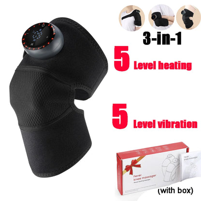 Cordless Thermal Knee Pad Knee Heating Massager Vibration Leg Arm Knee Joint Brace Muscle Relax Joint Brace Muscle Relaxation