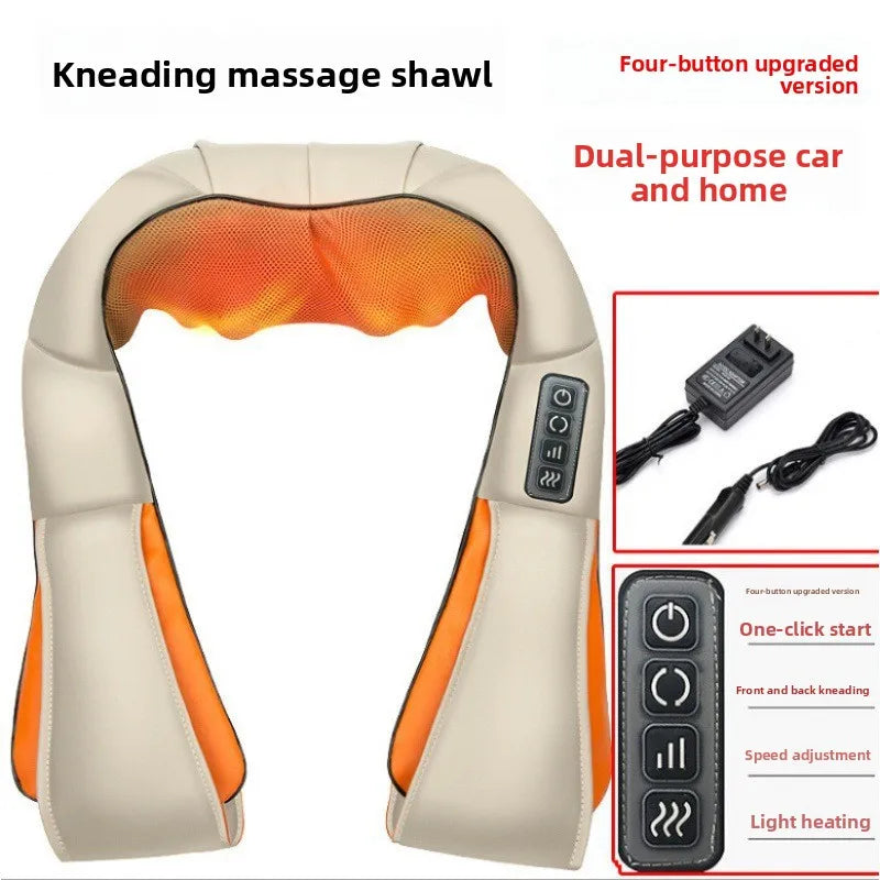 Kneading Massage Shawl Cervical Spine Simulation Massager Multi-functional Car Home Electric Forward and Reverse Massage Shawl