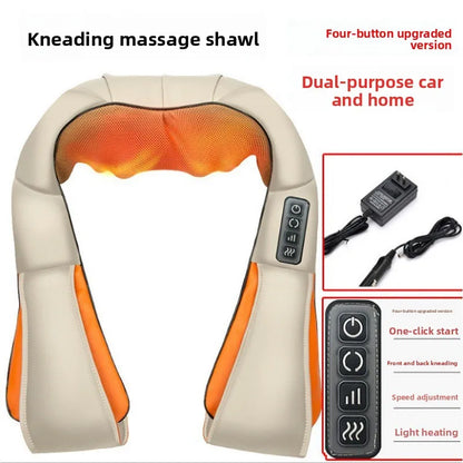 Kneading Massage Shawl Cervical Spine Simulation Massager Multi-functional Car Home Electric Forward and Reverse Massage Shawl
