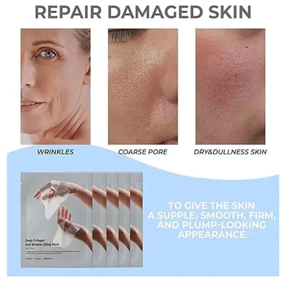 Deep Collagen Anti Wrinkle Lifting Mask Collagen Face Mask Overnight, Deep Collagen Mask for Lifting Firming Moisturizing(4Pack)