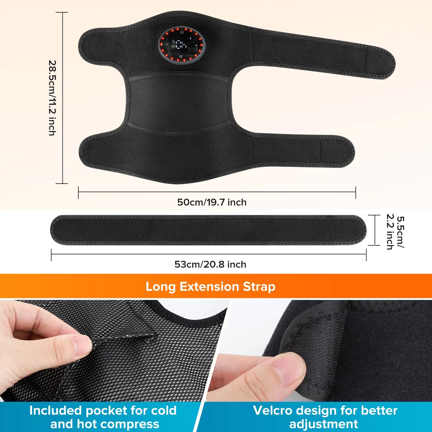 Cordless Thermal Knee Pad Knee Heating Massager Vibration Leg Arm Knee Joint Brace Muscle Relax Joint Brace Muscle Relaxation