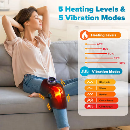 Cordless Thermal Knee Pad Knee Heating Massager Vibration Leg Arm Knee Joint Brace Muscle Relax Joint Brace Muscle Relaxation