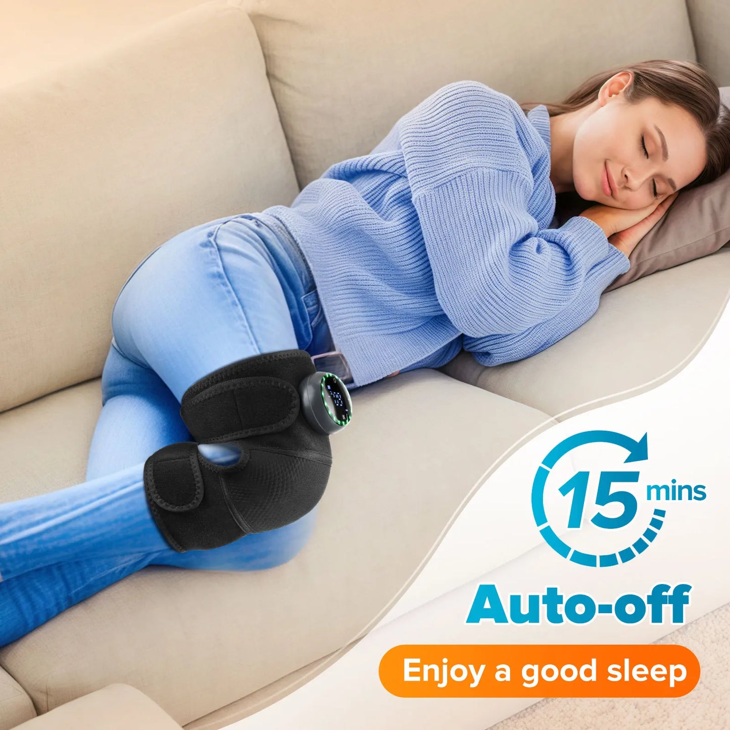 Cordless Thermal Knee Pad Knee Heating Massager Vibration Leg Arm Knee Joint Brace Muscle Relax Joint Brace Muscle Relaxation